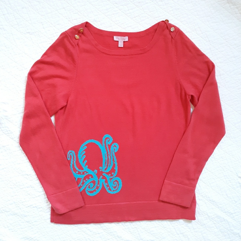 Lilly Pulitzer Octopus Cashmere/Cotton Sweater